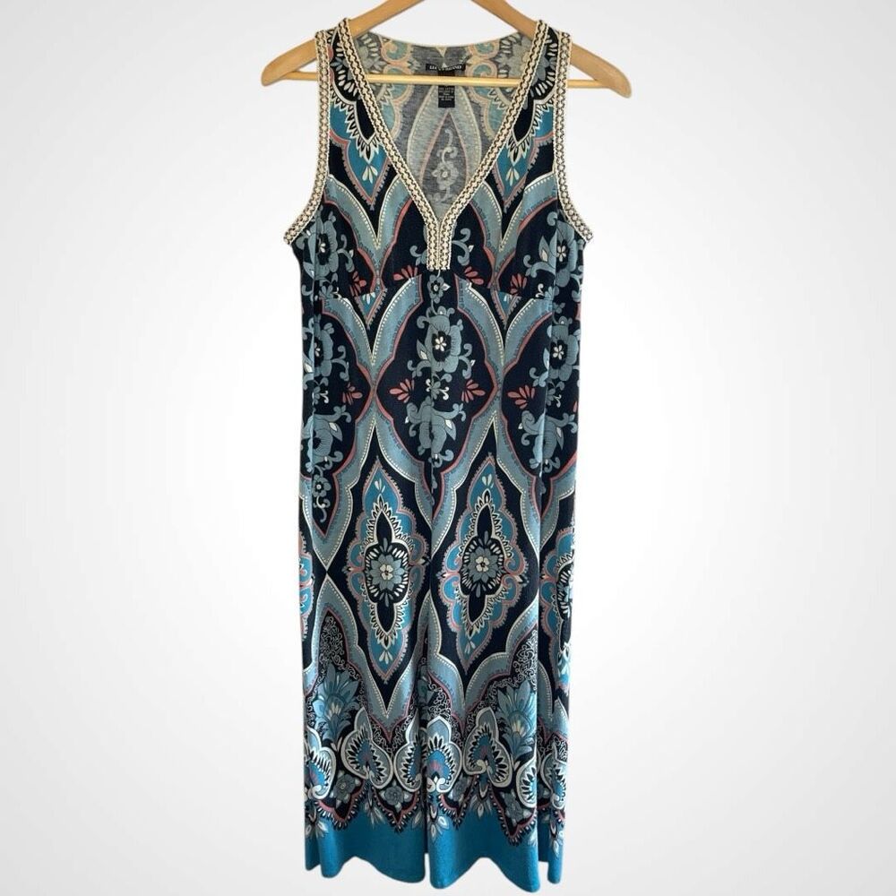 Lucky Brand Blue and White Midi Dress